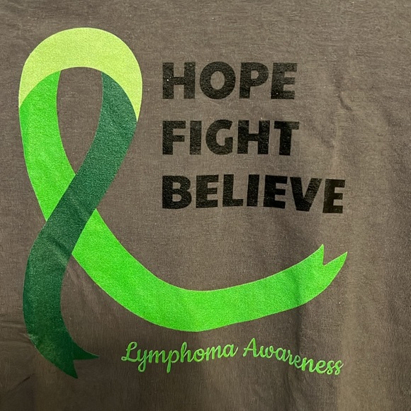 Lymphoma awareness, hope fight believe gray T-shirt - Picture 1 of 2